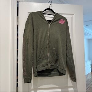 FreeCity Neighborhood Olive Green Zip Up Hoodie Size 3
